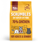 Scrumbles Gut-Friendly Chicken Dry Cat Food Gluten-Free High Meat Hypoallergenic 750g