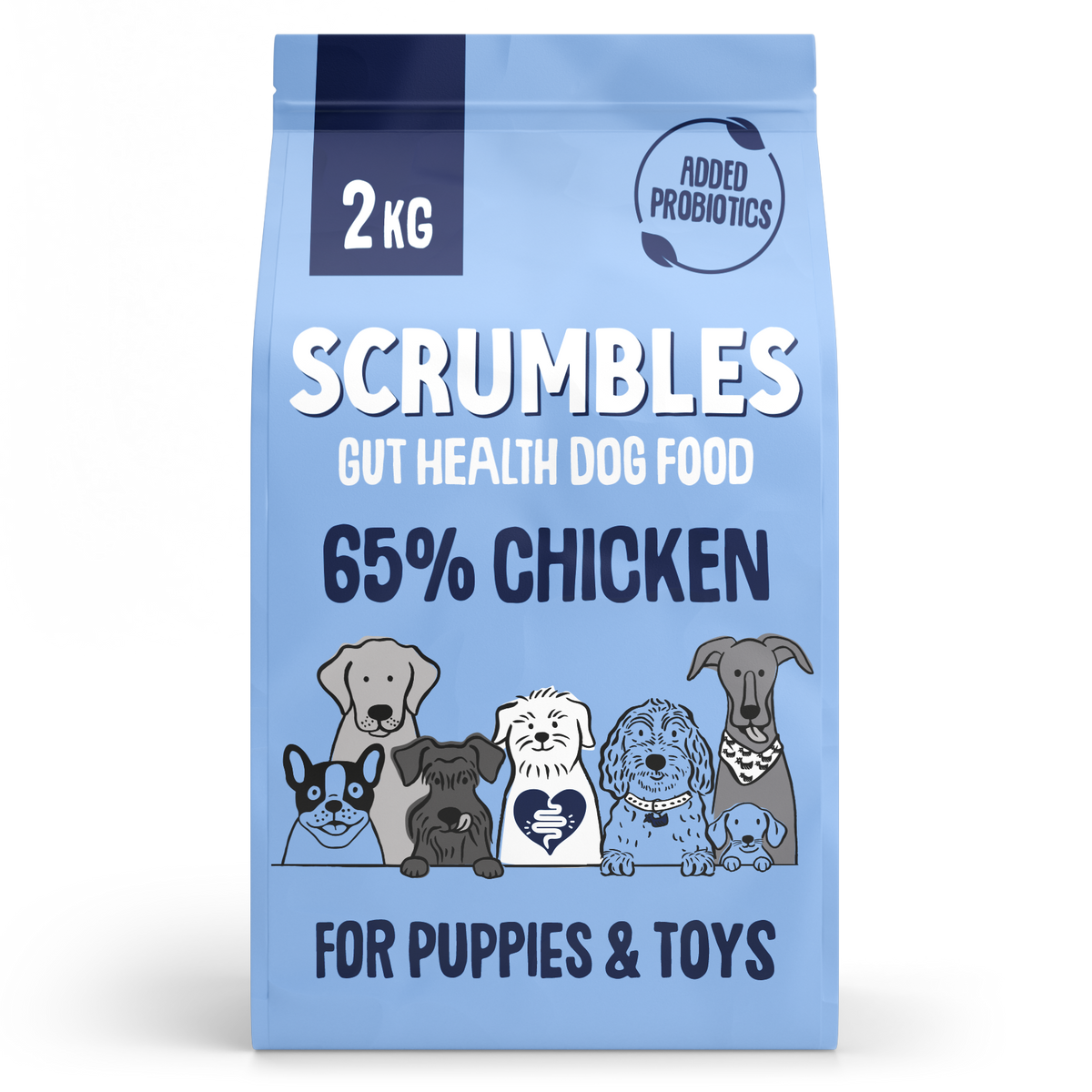 Scrumbles Gut-Friendly Gluten-Free Puppy & Toy Breed Chicken Dry Dog Food 2kg