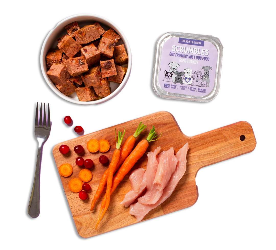 Turkey wet dog food